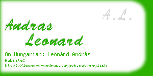 andras leonard business card